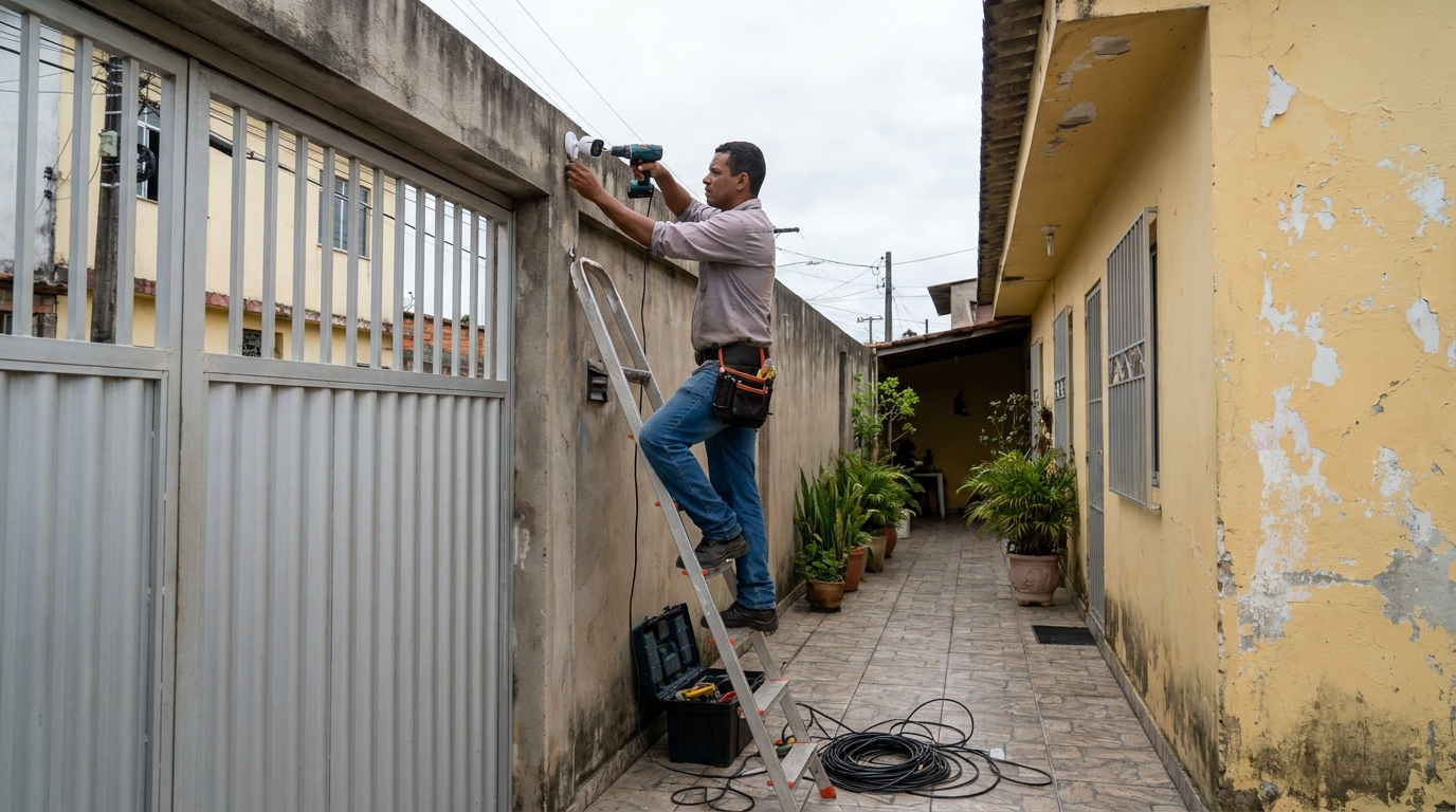 Passagem de cabeamento em Cotia‑SP