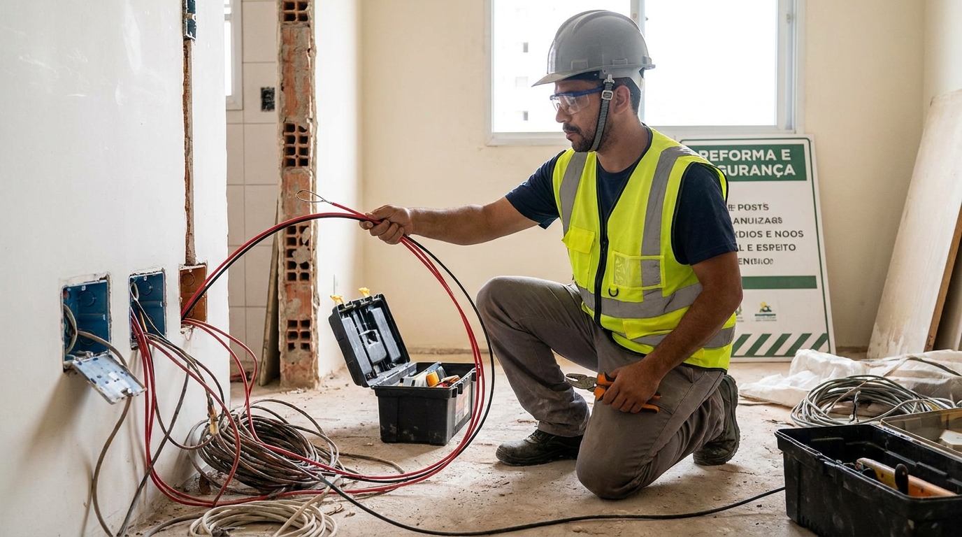 Substituição de fios antigos em Cotia‑SP